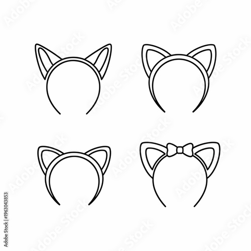 Cat ears headband designs for costume and fashion accessories