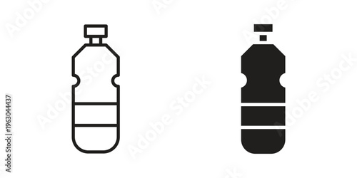 Water bottle icon with editable stroke and solid design vectors