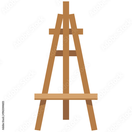 wooden easel isolated on white