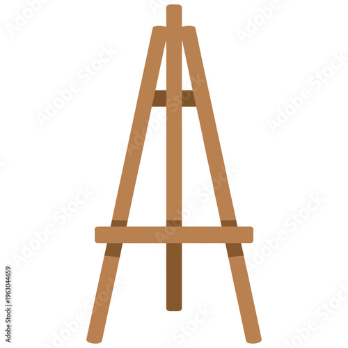 wooden easel isolated on white