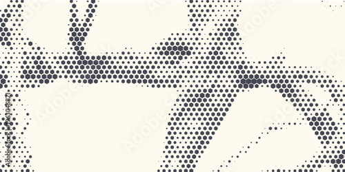 Hexagon Shapes Vector Abstract Geometric Technology Retrowave Sci-Fi Texture Isolated on Light Background. Halftone Hex Retro Simple Pattern. Eps10