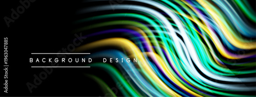 Abstract colorful lines flow, creating dynamic background. Vibrant hues blend, forming modern design element. Smooth curves suggest movement.