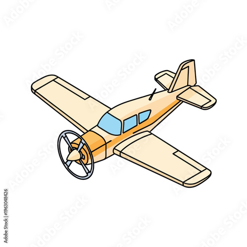 Small Cartoon Airplane Illustration.
