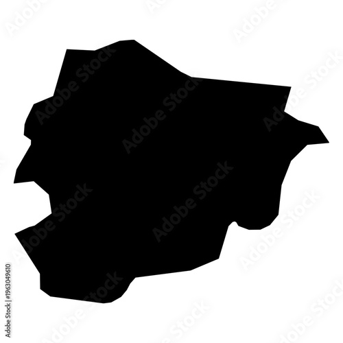 Flat Andorra Black Map Design