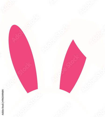 Vector bunny ears on the transparent background - isolated white for Easter