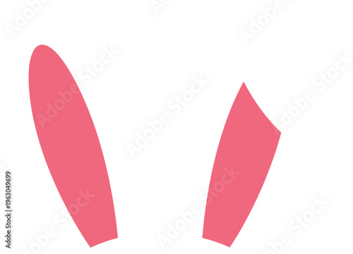 Bunny ears on the transparent background - isolated white for Happy Easter - Vector