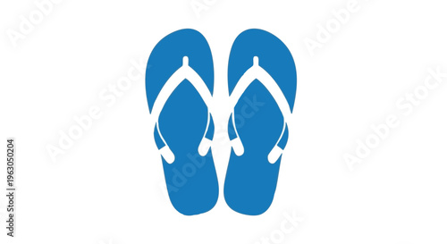 Pair of blue flip flops