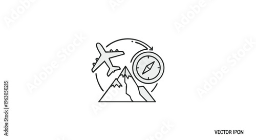 Travel adventure with mountain compass