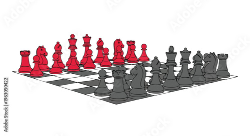 Red and black chess game