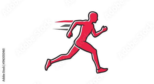 Red silhouette of running person