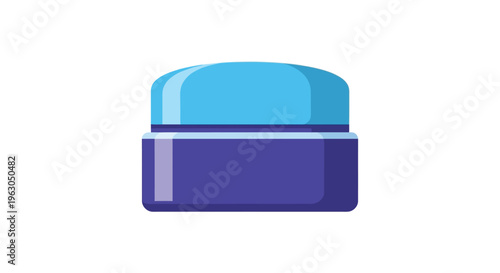 Blue cosmetic cream jar in simple illustration for beauty product
