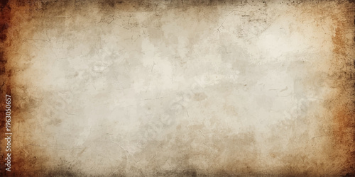 A vintage blank parchment with a stained grunge texture and aged brown pattern provides a rough worn surface design for an antique retro paper background