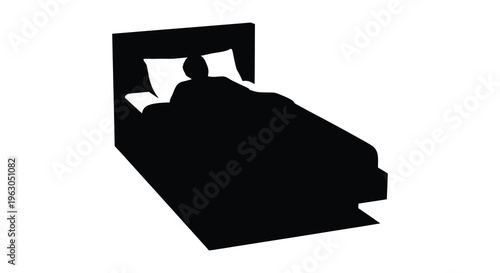 Person sleeping peacefully in bed a dark and striking silhouette