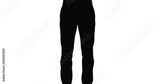 Black silhouette of legs and lower torso against a white background silhouette