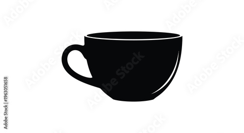 Simple black cup illustration with a stark defined silhouette
