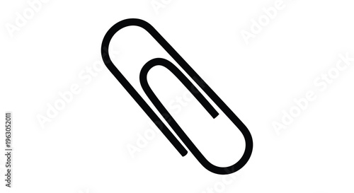 Simple black paperclip illustration against a white background silhouette