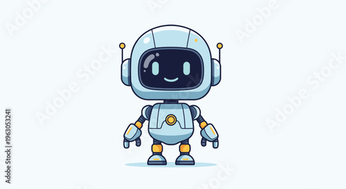 Cute Cartoon Robot Character Illustration 15.
