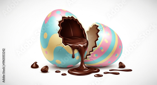 Easter egg is fill with chocolate 