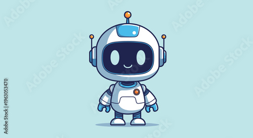 Cartoon Robot Character with Friendly Expression 1.