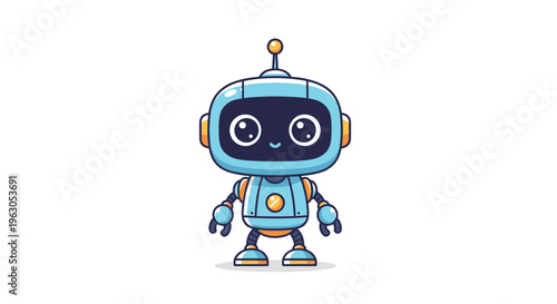 Cute Cartoon Robot Character Illustration 9.