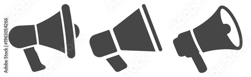 Megaphone communication message office flat icon on transparent background