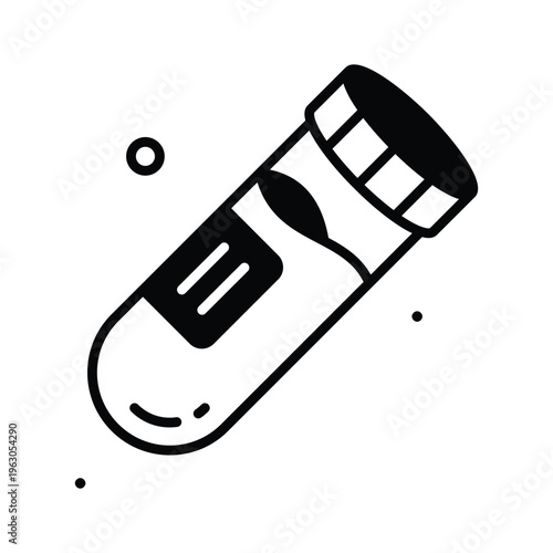 Premium glyph icon of blood test and laboratory analysis process