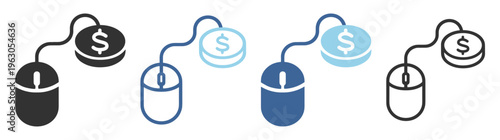 Mouse finance payment banking commerce solid icon on transparent background