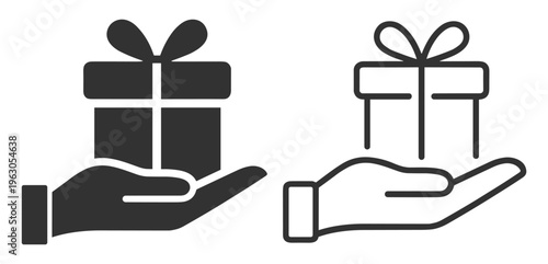 Gift commerce delivery flat present icon on transparent background