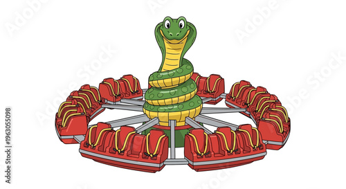 Exciting Cobra Roller Coaster Ride at Amusement Park with Thrill Seekers