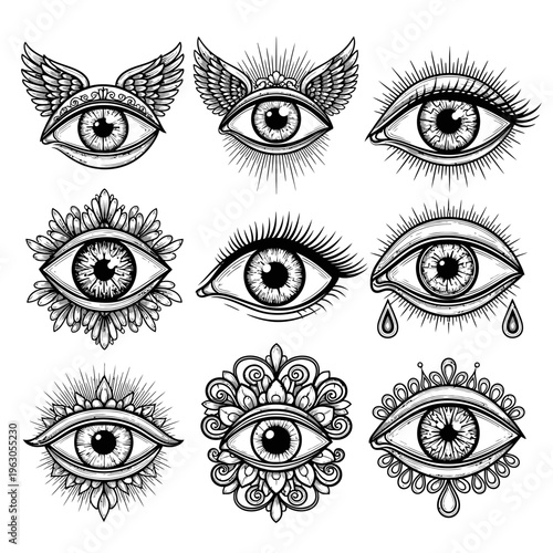 Mysterious All-Seeing Eyes Collection: Occult, Esoteric, and Spiritual Symbols