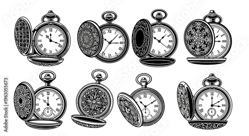 Vintage Pocket Watch Collection: Engraved Antique Timepieces