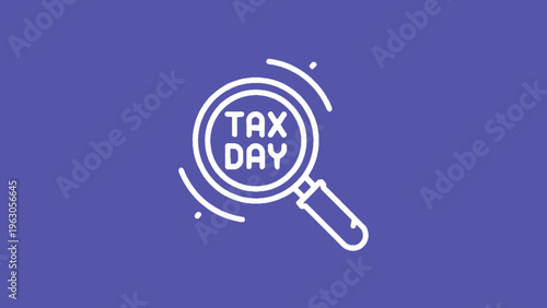 Blue Tax Day Search Outline Icon