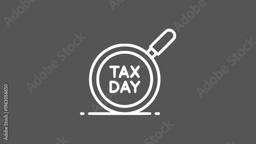 Modern Tax Day Magnifying Glass Line Art Icon