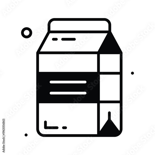 A handy glyph icon of milk representing nutrition and healthy drink