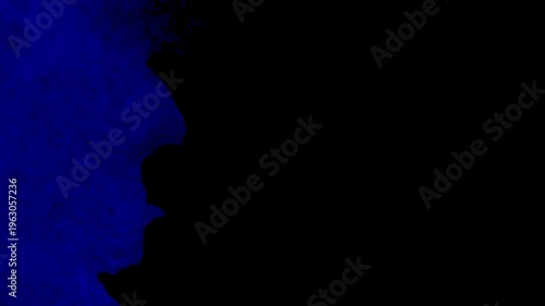 Abstract side profile silhouette of a man in deep blue on black background