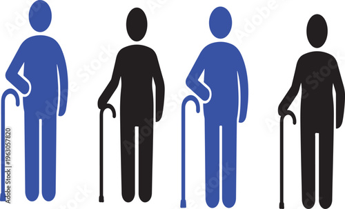 Elderly person with a cane
