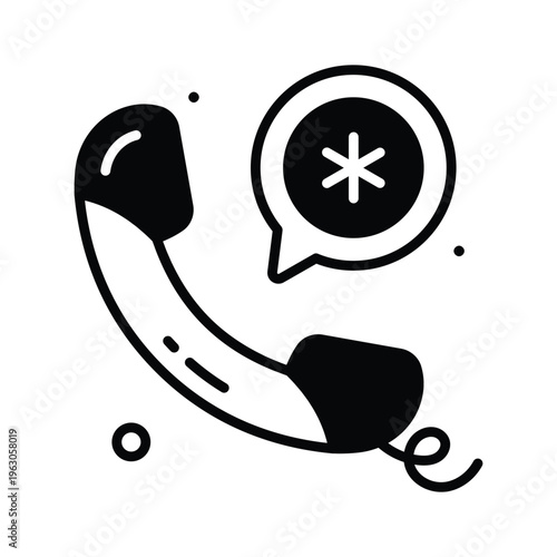 A customizable glyph icon representing medical call emergency support