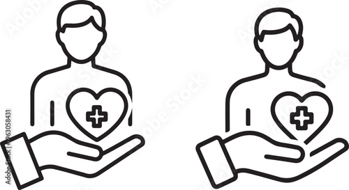  Medical professional holding a heart with a cross