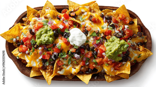 Loaded Nachos with Cheese, Salsa, and Fresh Toppings