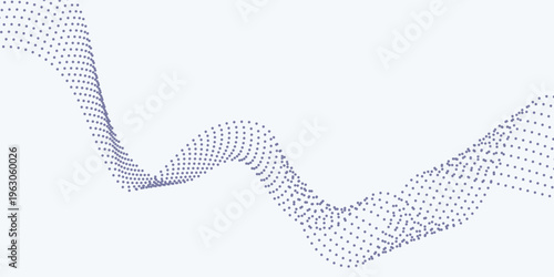 Wave line of flowing particles abstract vector background, smooth curvy shape dots fluid array. wallpaer neutral good nice art