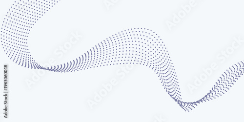 Wave line of flowing particles abstract vector background, smooth curvy shape dots fluid array. wallpaer neutral good nice art