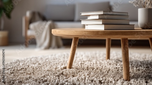 Wooden coffee table living room