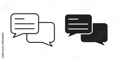 Conversation icon in black color. Vector icons on white background