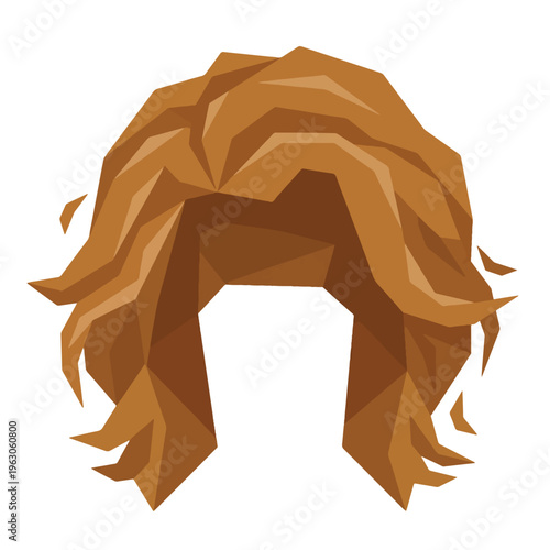 Warm Caramel Medium Wavy Surfer Bro Flow Hair Vector