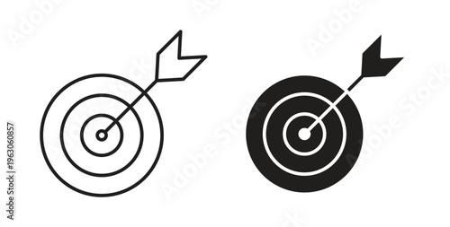 Darts icon in black color. Vector icons on white background