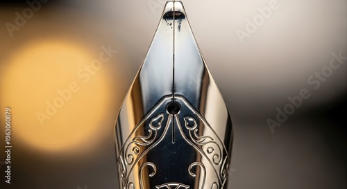 Close-up of luxury fountain pen nib.