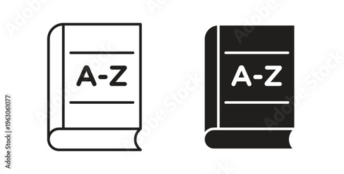 Dictionaries icon in black color. Vector icons on white background