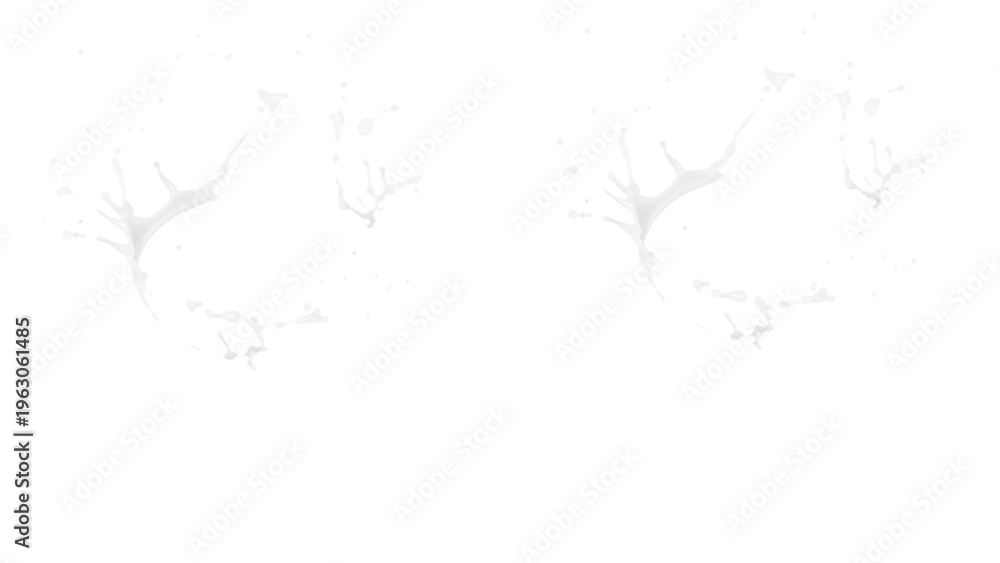 Obraz premium Two symmetric circular splashes of white liquid appear to be frozen in motion creating dynamic shapes that resemble rings of milk swirling gracefully against a plain backdrop without any background
