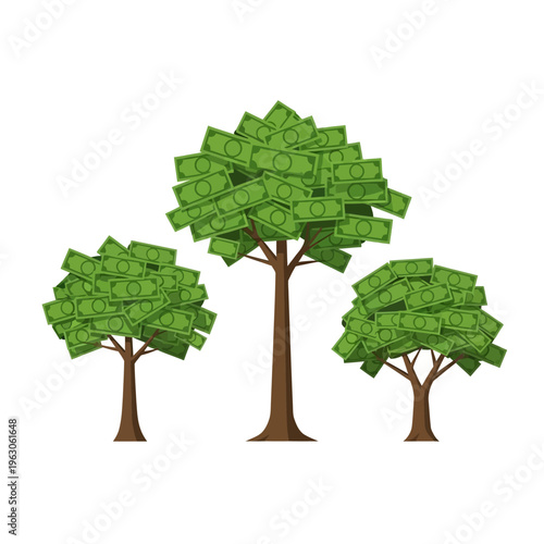 Money Tree Concept: Growing Cash and Financial Growth