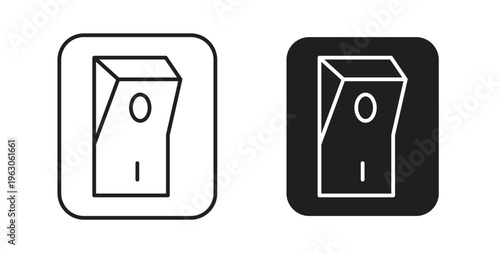 Electric switch icon in black color. Vector icons on white background